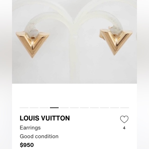 SOLD Louis Vuitton Essential “V” Earrings - Picture 11 of 11
